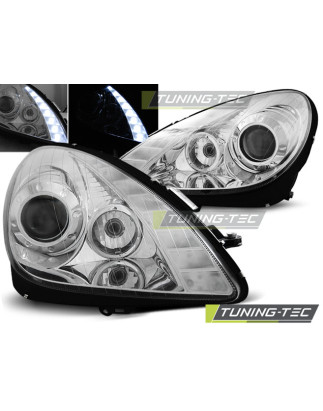 Fari Anteriori Cromato per Mercedes-Benz R171 Slk 2004-2011 (Cod. TT-LPME77)