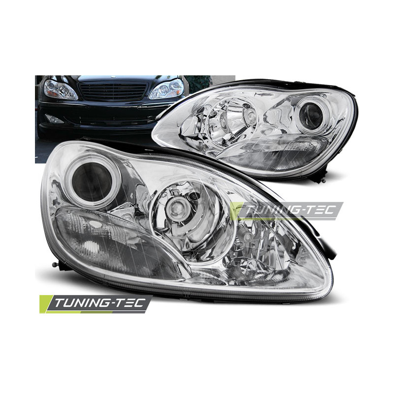 Fari Anteriori Cromato per Mercedes-Benz W220 S-klasa 09/1998-05/2005 (Cod. TT-LPME79)