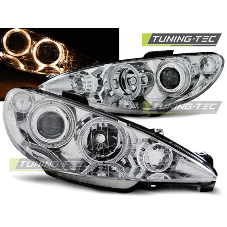 Fari Anteriori Angel Eyes per Peugeot 206 Dal 2002 (Cod. TT-LPPE26)