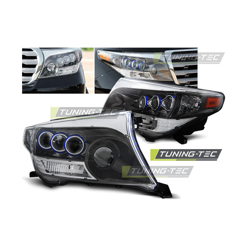 Fanali Posteriori Nero per Toyota Land Cruiser Fj200 Projektor Chrom 2007-2012 (Cod. TT-LPTO23)