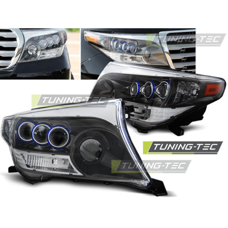 Fanali Posteriori Nero per Toyota Land Cruiser Fj200 Projektor Chrom 2007-2012 (Cod. TT-LPTO23)