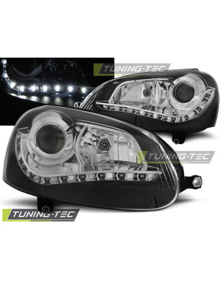 Fari Anteriori Luci Diurne Nero per Volkswagen Golf 5 (Cod. TT-LPVWG5)