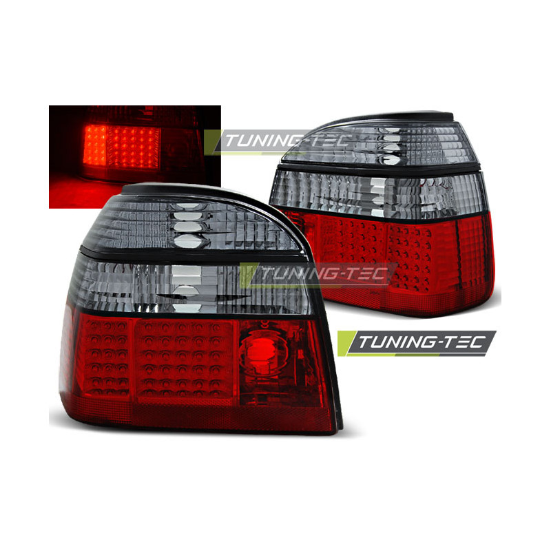 Fanali Posteriori LED Rosso Fumé per Volkswagen Golf 3 09/1991-08/1997 (Cod. TT-LDVW50)