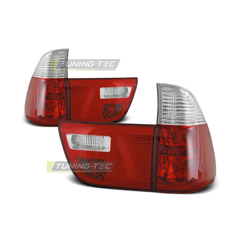 Fanali Posteriori Rosso/bianco per BMW X5 E53 09/1999-2006 (Cod. TT-LTBM44)