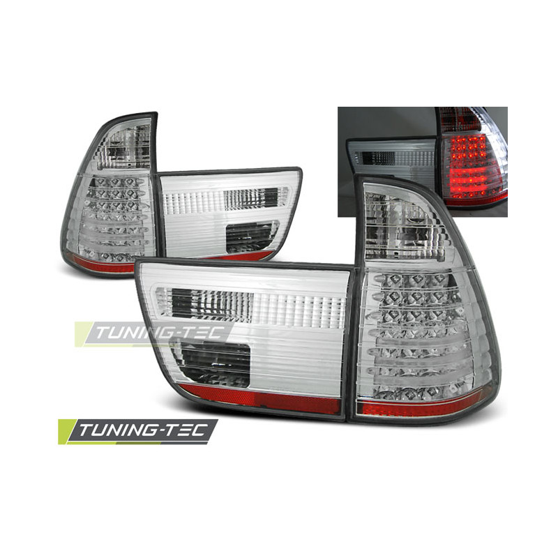 Fanali Posteriori LED Cromato per BMW X5 E53 09/1999-10/2003 (Cod. TT-LDBM22)