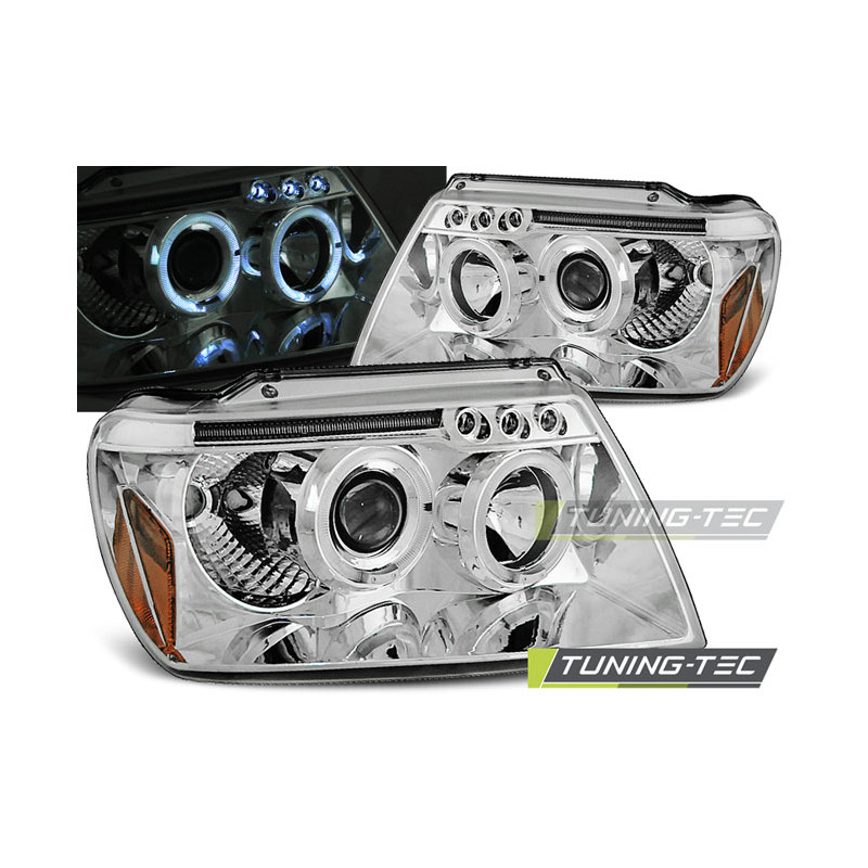 Fari Anteriori Angel Eyes per Chrysler Jeep Grand Cherokee 1999-05/2005 (Cod. TT-LPCH03)