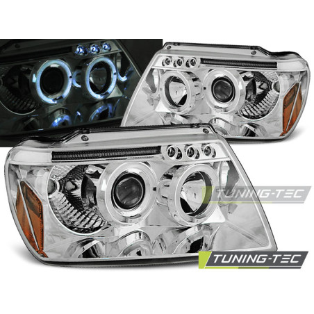 Fari Anteriori Angel Eyes per Chrysler Jeep Grand Cherokee 1999-05/2005 (Cod. TT-LPCH03)