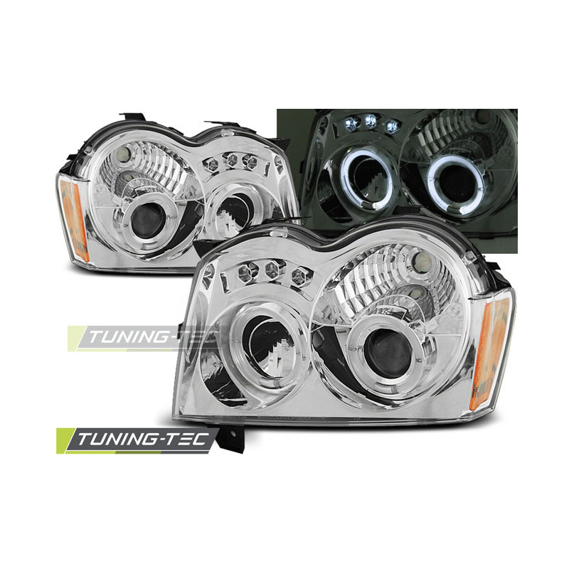 Fari Anteriori Angel Eyes per Chrysler Jeep Grand Cherokee 2005-2008 (Cod. TT-LPCH05)