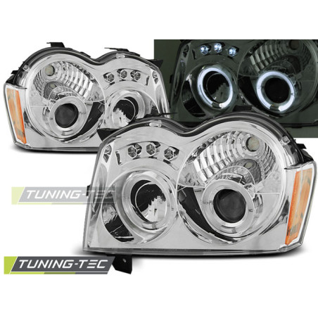 Fari Anteriori Angel Eyes per Chrysler Jeep Grand Cherokee 2005-2008 (Cod. TT-LPCH05)