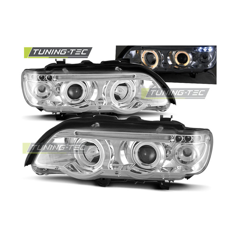 Fari Anteriori Angel Eyes per BMW X5 E53 09/1999-10/2003 (Cod. TT-LPBM42)