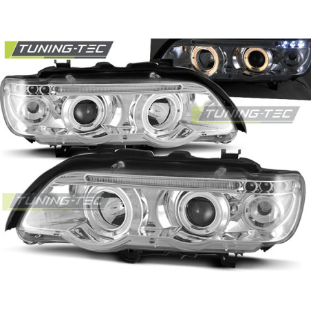 Fari Anteriori Angel Eyes per BMW X5 E53 09/1999-10/2003 (Cod. TT-LPBM42)