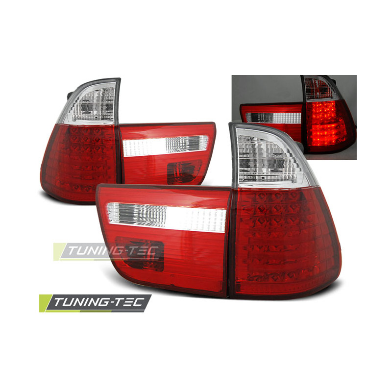 Fanali Posteriori LED Rosso/bianco per BMW X5 E53 09/1999-10/2003 (Cod. TT-LDBM21)