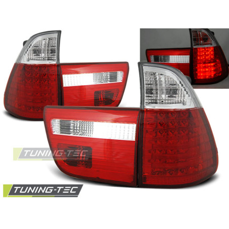 Fanali Posteriori LED Rosso/bianco per BMW X5 E53 09/1999-10/2003 (Cod. TT-LDBM21)