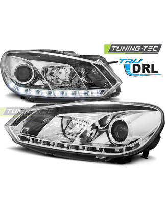 Fari Anteriori Luci Diurne DRL Cromato per Volkswagen Golf 6 10/2008-2012 (Cod. TT-LPVWD0)
