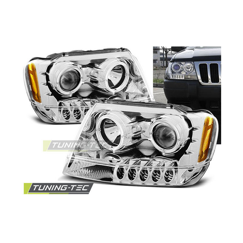 Fari Anteriori Angel Eyes per Chrysler Jeep Grand Cherokee 1999-05/2005 (Cod. TT-LPCH01)