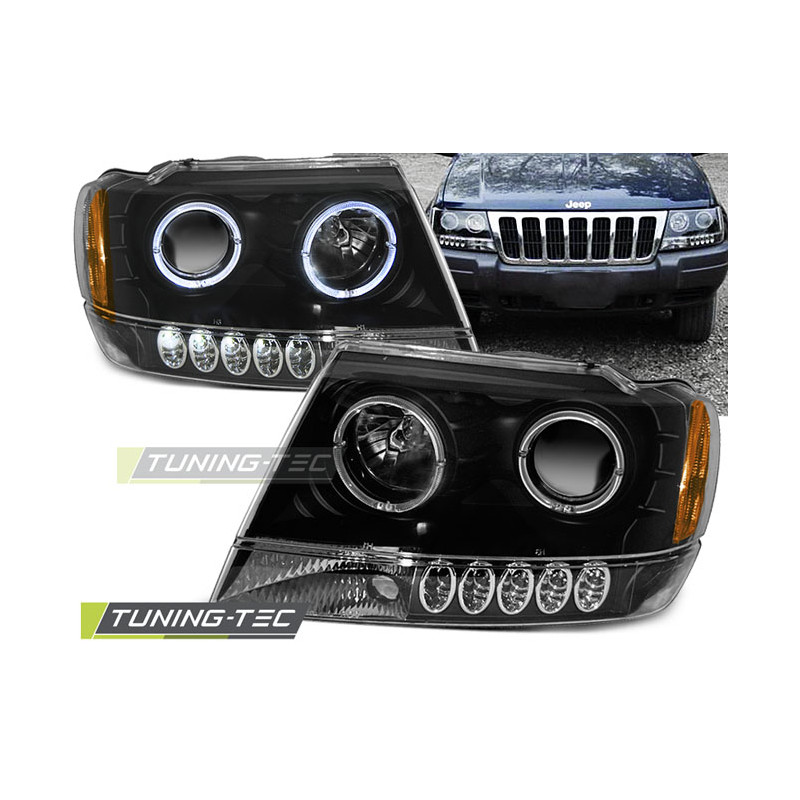 Fari Anteriori Angel Eyes per Chrysler Jeep Grand Cherokee 1999-05/2005 (Cod. TT-LPCH02)