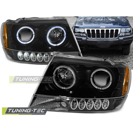 Fari Anteriori Angel Eyes per Chrysler Jeep Grand Cherokee 1999-05/2005 (Cod. TT-LPCH02)