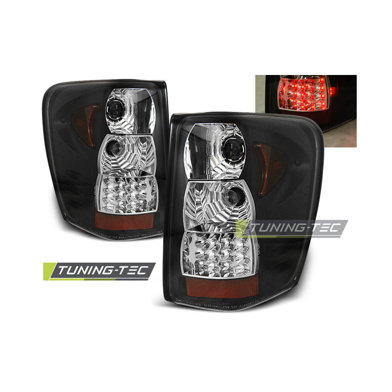 Fanali Posteriori LED Nero per Chrysler Jeep Grand Cherokee 1999-05/2005 (Cod. TT-LDCH07)
