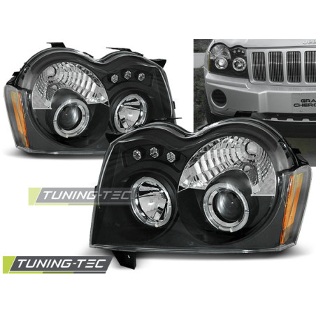 Fari Anteriori Angel Eyes per Chrysler Jeep Grand Cherokee 2005-2008 (Cod. TT-LPCH06)