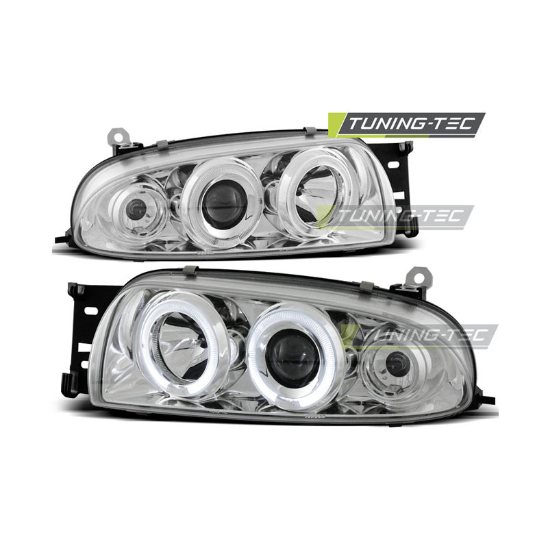 Fari Anteriori Angel Eyes per Ford Fiesta Mk4 10/1995-08/1999 (Cod. TT-LPFO07)
