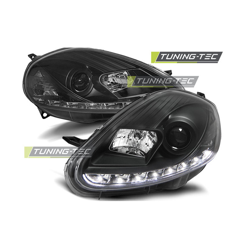 Fari Anteriori con Luci Diurne Luci Diurne Nero per Fiat Grande Punto 09/2005-2008 (Cod. TT-LPFI06)