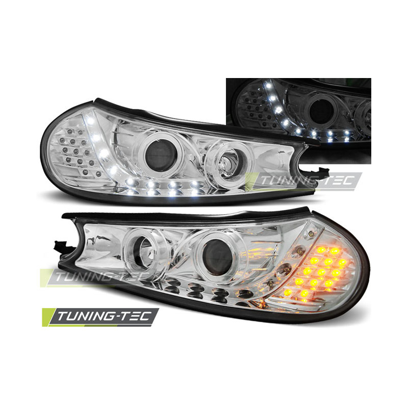 Fari Anteriori con Luci Diurne Luci Diurne Cromato per Ford Mondeo 10/1996-08/2000 (Cod. TT-LPFO28)
