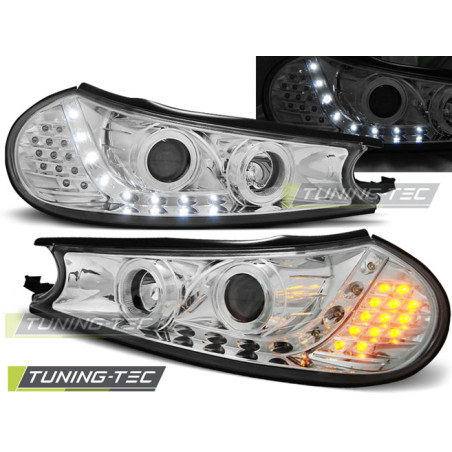 Fari Anteriori con Luci Diurne Luci Diurne Cromato per Ford Mondeo 10/1996-08/2000 (Cod. TT-LPFO28)