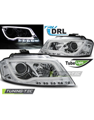 Fari Anteriori Luci Diurne DRL Cromato per Audi A3 8P 2008-2012 (Cod. TT-LPAU99)
