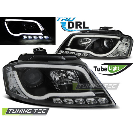Fari Anteriori Luci Diurne DRL Nero per Audi A3 8P 2008-2012 (Cod. TT-LPAUA0)