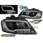 Fari Anteriori Luci Diurne DRL Nero per Audi A3 8P 2008-2012 (Cod. TT-LPAUA0)