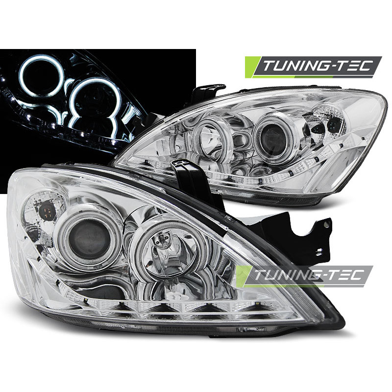 Fari Anteriori con Luci Diurne Luci Diurne Cromato per Mitsubishi Lancer 7 2004-2007 (Cod. TT-LPMI18