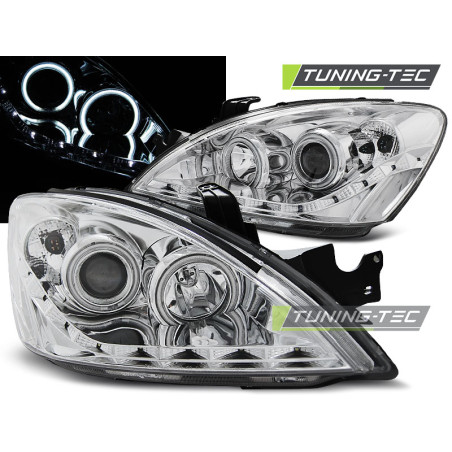 Fari Anteriori con Luci Diurne Luci Diurne Cromato per Mitsubishi Lancer 7 2004-2007 (Cod. TT-LPMI18