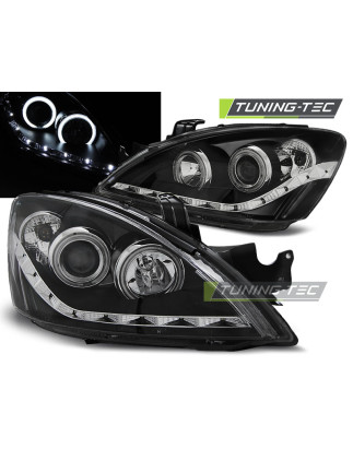 Fari Anteriori con Luci Diurne Luci Diurne Nero per Mitsubishi Lancer 7 2004-2007 (Cod. TT-LPMI19)