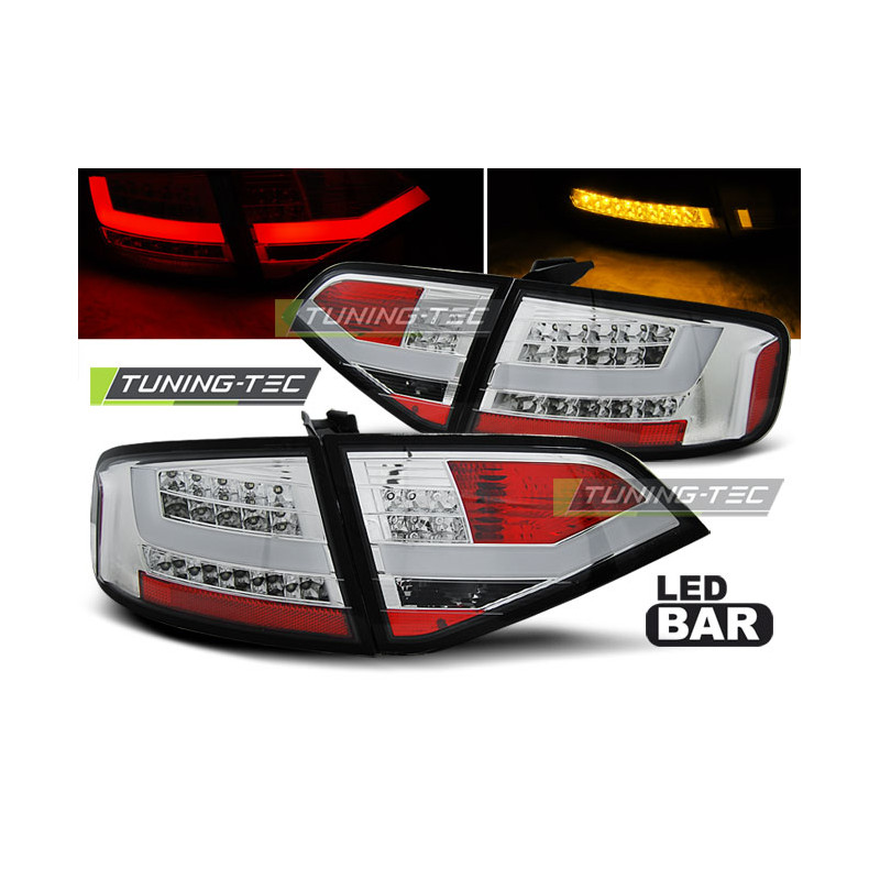 Fanali Posteriori LED Cromato per Audi A4 B8 2008-2011 (Cod. TT-LDAU96)