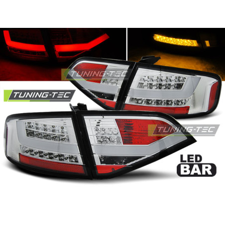 Fanali Posteriori LED Cromato per Audi A4 B8 2008-2011 (Cod. TT-LDAU96)