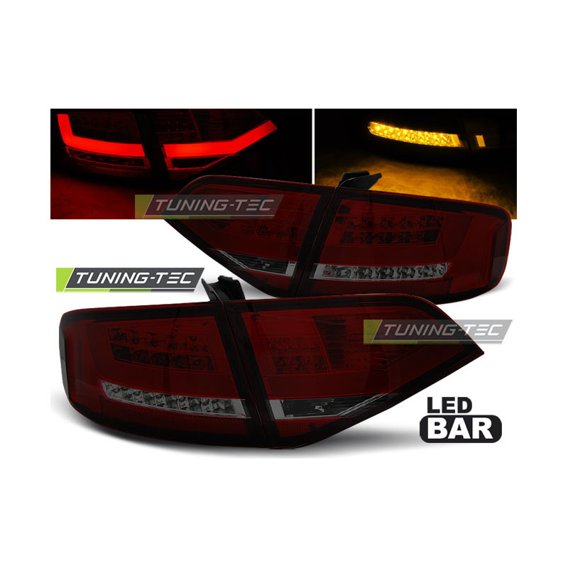 Fanali Posteriori LED Rosso Fumé per Audi A4 B8 2008-2011 (Cod. TT-LDAU98)