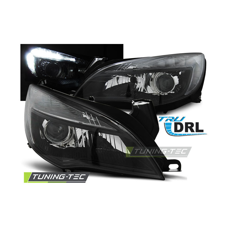 Fari Anteriori con Luci Diurne Luci Diurne DRL Nero per Opel Astra J Tru 2010-2012 (Cod. TT-LPOP99)