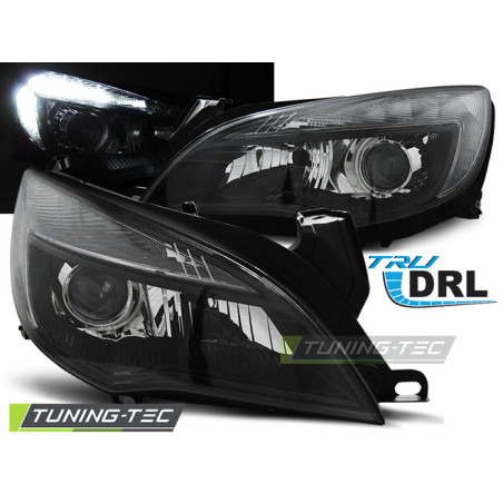 Fari Anteriori con Luci Diurne Luci Diurne DRL Nero per Opel Astra J Tru 2010-2012 (Cod. TT-LPOP99)