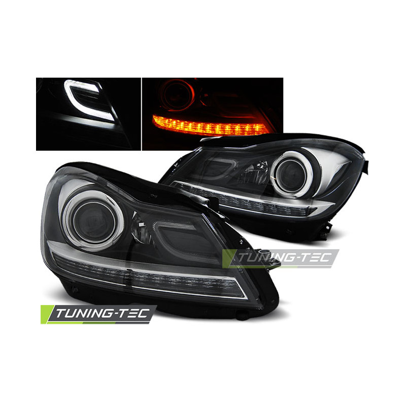 Fari Anteriori Nero per Mercedes-Benz W204 2011-2014 (Cod. TT-LPME87)