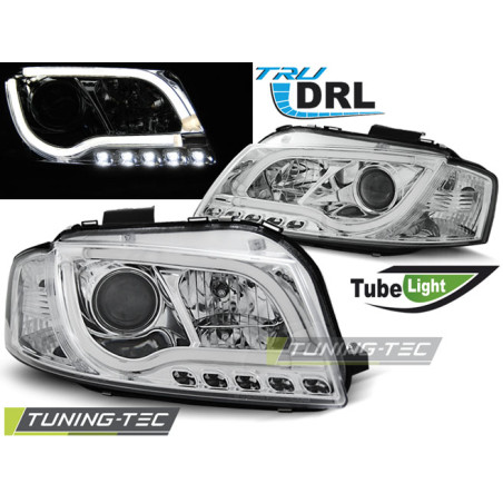 Fari Anteriori Luci Diurne DRL Cromato per Audi A3 8P 05/2003-03/2008 (Cod. TT-LPAUB0)