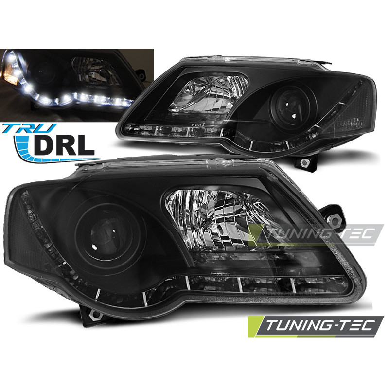 Fari Anteriori Luci Diurne DRL Nero per Volkswagen Passat B6 3C 03/2005-2010 (Cod. TT-LPVWJ7) Fari Anteriori Luci Diurne DRL Nero per Volkswagen Passat B6 3C 03/2005-2010 (Cod. TT-LPVWJ7)