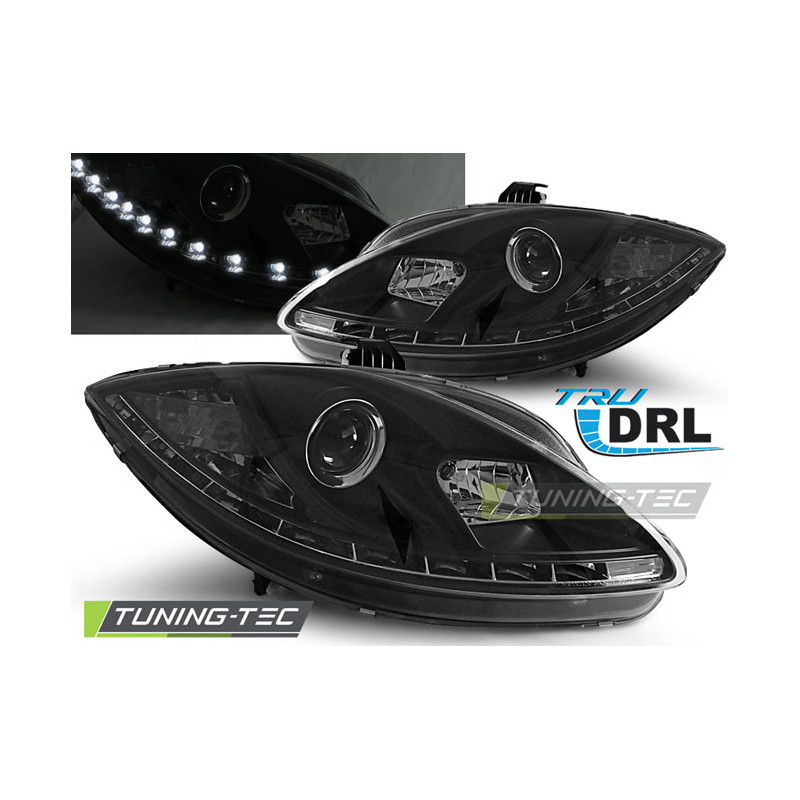 Fari Anteriori Luci Diurne DRL Nero per Seat Leon Altea 2009-2012 (Cod. TT-LPSE26)