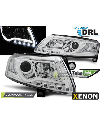 Fari Anteriori Luci Diurne DRL Cromato per Audi A6 C6 2004-2008 (Cod. TT-LPAUC0)