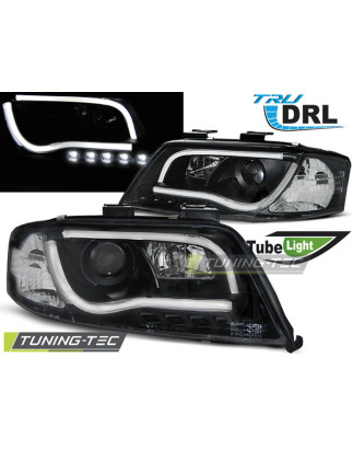 Fari Anteriori Luci Diurne DRL Nero per Audi A6 05/1997-05/2001 (Cod. TT-LPAUB7)