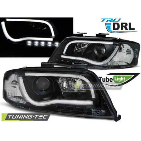 Fari Anteriori Luci Diurne DRL Nero per Audi A6 05/1997-05/2001 (Cod. TT-LPAUB7)