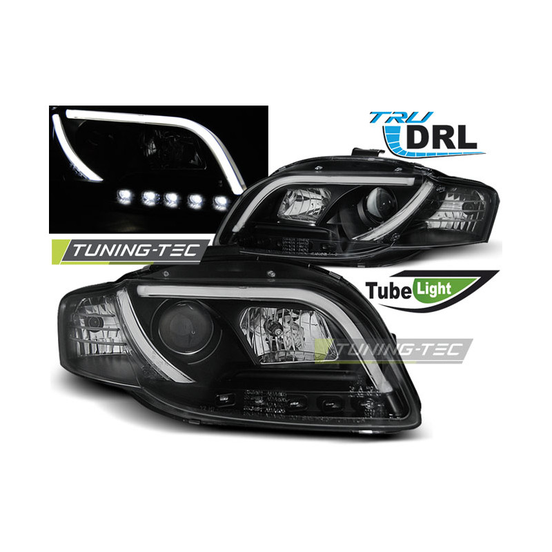 Fari Anteriori Luci Diurne DRL Nero per Audi A4 B7 11/2004-03/2008 (Cod. TT-LPAUB5)
