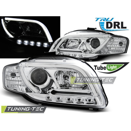 Fari Anteriori Luci Diurne DRL Cromato per Audi A4 B7 11/2004-03/2008 (Cod. TT-LPAUB4)