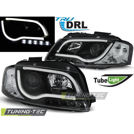 Fari Anteriori Luci Diurne DRL Nero per Audi A3 8P 05/2003-03/2008 (Cod. TT-LPAUB1)