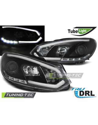 Fari Anteriori Luci Diurne DRL Nero per Volkswagen Golf 6 10/2008-2012 (Cod. TT-LPVWI5)