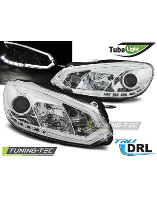 Fari Anteriori Luci Diurne DRL Cromato per Volkswagen Golf 6 10/2008-2012 (Cod. TT-LPVWI4)